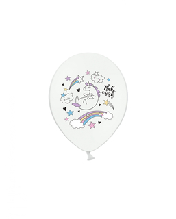  6 Ballons en latex licorne blanche 30 cm, fig. 1 