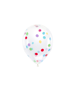  6 Ballons en latex transparents avec confettis multicolores 30 cm, fig. 1 