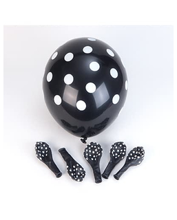  6 schwarze Ballons mit weißen Punkten, fig. 1 