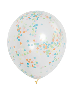  6 Ballons en latex transparents avec confettis colorés 30 cm, fig. 1 