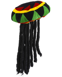  Bonnet rasta velours avec dreadlocks adulte, fig. 1 