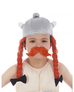  Obelix™-Lizenzartikel Helm Kostümzubehör für Kinder grau-orange, fig. 1 