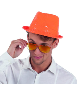  Chapeau borsalino à sequins orange adulte, fig. 1 