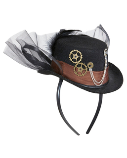  Chapeau avec voile noir adulte Steampunk, fig. 1 