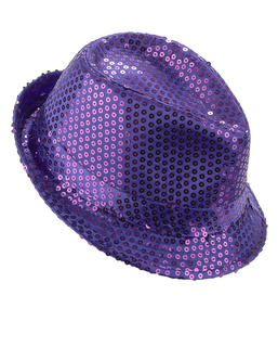  Chapeau borsalino à sequins violet adulte, fig. 1 