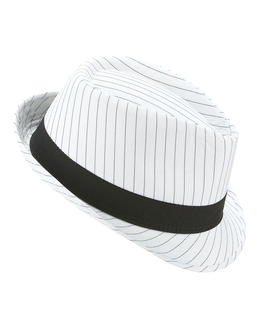  Chapeau borsalino blanc à rayures noires, fig. 1 