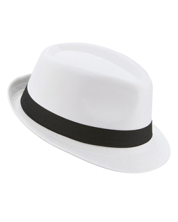  Chapeau borsalino blanc bande noire adulte, fig. 1 