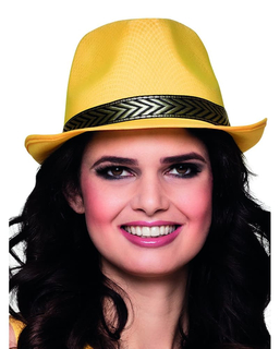  Chapeau borsalino trilby jaune adulte, fig. 1 