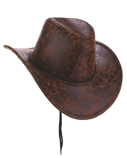  Chapeau de cowboy marron imitation cuir adulte, fig. 1 