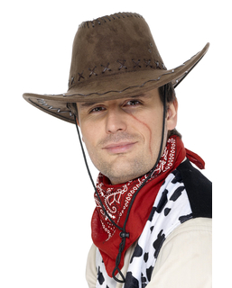  Chapeau cowboy marron effet suédé adulte, fig. 1 