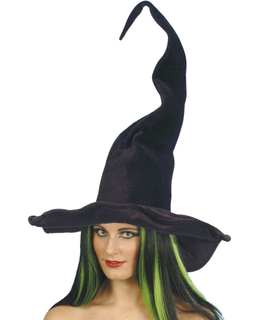  Chapeau sorcière noir velours femme Halloween, fig. 1 