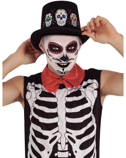  Dia de los Muertos-Hut mit Leuchtfunktion Halloween-Accessoire schwarz-bunt, fig. 1 