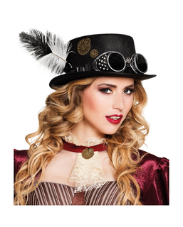  Chapeau rouages et plumes adulte Steampunk, fig. 1 