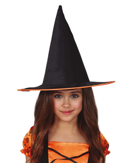  Kinder-Hexenhut für Halloween Kostüm-Accessoire für Hexen schwarz-orange, fig. 1 