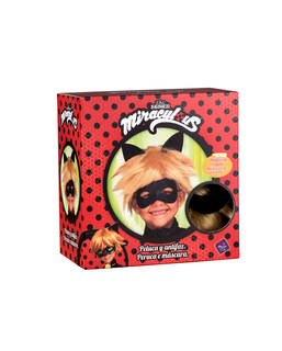  Cat Noir™-Perücke und Maske für Kinder Miraculous™ blond, fig. 1 