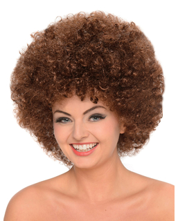  Braune Afro-Perücke für Damen, fig. 1 