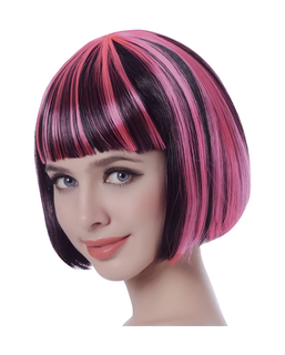  Kurze Bob-Perücke Rosa und Schwarz für Damen, fig. 1 