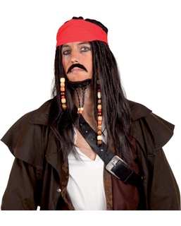  Perruque pirate avec bandana rouge homme, fig. 1 