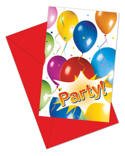  6 Cartes d'invitation ballons volants, fig. 1 