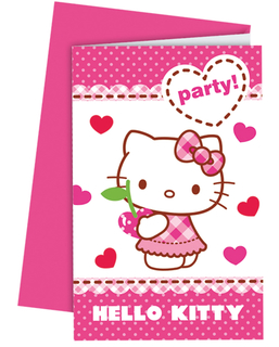  6 Cartes d'invitation avec enveloppes Hello Kitty™, fig. 1 