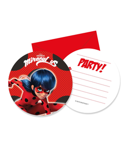  Ladybug™-Einladungskarten und Briefumschläge Kindergeburtstag 12-teilig bunt, fig. 1 