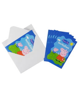  6 Einladungskarten mit Peppa Pig™ Umschlägen 10 x 15 cm, fig. 1 