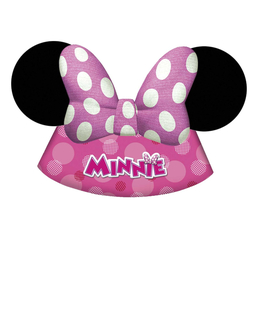  Minnie Maus™-Geburtstags-Hüte für Kinder 6 Stück pink-weiss-schwarz, fig. 1 