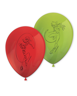  Ladybug™ und Cat Noir-Latexballons für Kindergeburtstage 8 Stück grün-rot, fig. 1 