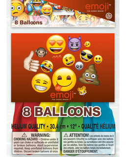  8 Ballons latex imprimés Emoji ™, fig. 1 