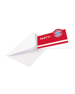  8 Cartes d'invitation avec enveloppes FC Bayern Munich™ 13 x 8 cm, fig. 1 