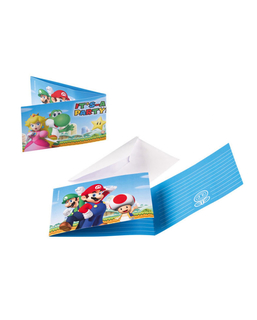  8 Invitations et enveloppes Super Mario ™, fig. 1 