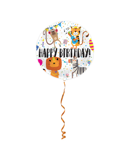  Ballon aluminium happy birthday animaux 45cm, fig. 1 