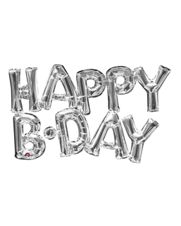  Ballon aluminium lettres Happy Birthday argent 76 cm, fig. 1 