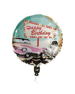  Rock´n´Roll Folienballon 50er-Jahre Deko Happy Birthday bunt 45 cm, fig. 1 