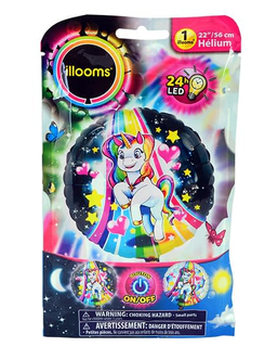  Ballon aluminium licorne LED Illooms® 50 cm, fig. 1 