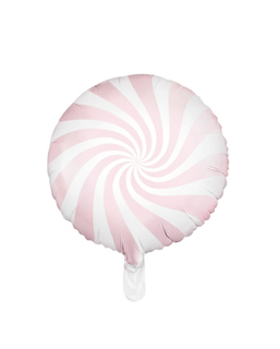  Lutscher-Folienballon Aluminium Candy rosa-weiß 45 cm, fig. 1 