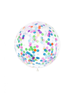  Ballon géant transparent confettis multicolores 1m, fig. 1 