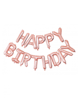  Ballons aluminium Happy Birthday rose gold 305 x 35 cm, fig. 1 