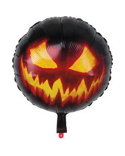  Aluminium-Ballon Kürbis Halloween-Dekoration schwarz-orange 45cm, fig. 1 