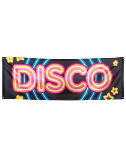  Disco 70er-Jahre Banner Raumdeko bunt 220 x 74 cm, fig. 1 