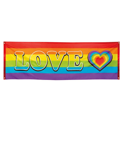  LOVE Party-Banner Regenbogen 74 x 220 cm, fig. 1 