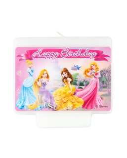  Bougie Happy Birthday Disney Princesses™ 9 x 7 cm, fig. 1 