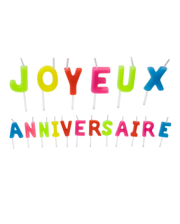  Bougies Joyeux anniversaire multicolores 4,5 cm, fig. 1 