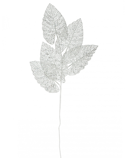  Branche décorative 5 feuilles blanche 80 cm, fig. 1 