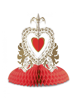  Centre de table vintage saint valentin rouge 30 cm, fig. 1 