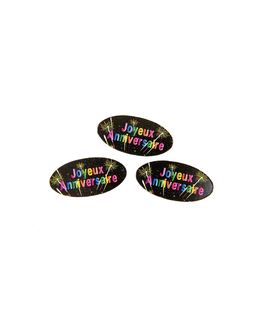  80 Confettis de table en papier anniversaire feux d'artifice 4 x 2 cm, fig. 1 