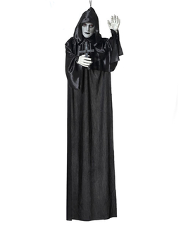  Mönch-Figur Halloween-Deko mit Leuchtfunktion schwarz-weiss 120 cm, fig. 1 