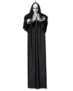  Schaurige Nonnen-Deko mit Leuchtfunktion Halloween schwarz-weiss 120 cm, fig. 1 