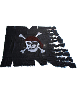  Zerfetzte Piraten-Flagge grau-weiss-rot, fig. 1 