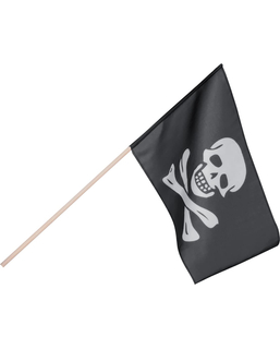  Jolly Roger Piraten-Fahne schwarz-weiss 45x30cm, fig. 1 